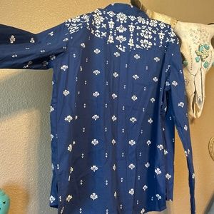 Wrangler Floral Navy Women’s Button Up